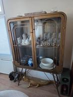 Riverdale Vitrinekast Goud/Hout - Stijlvol en Praktisch, Huis en Inrichting, Kasten | Vitrinekasten, 100 tot 150 cm, Zo goed als nieuw