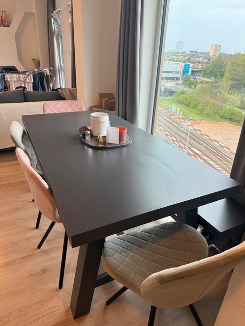 Eetkamertafel en stoelen, Huis en Inrichting, Tafels | Eettafels, Zo goed als nieuw, 50 tot 100 cm, 150 tot 200 cm, Vijf personen of meer