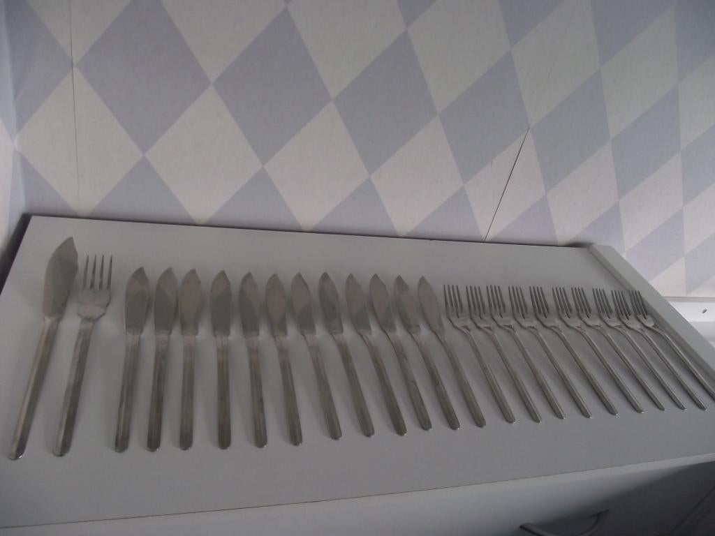 24 Palermo visbestek serveer vismes visvork RVS 18/10 p s, Ophalen of Verzenden