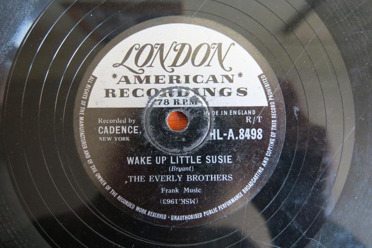 The Everly Brothers Wake up little susie 78 toeren 78rpm, Cd's en Dvd's, Vinyl | Rock, Gebruikt, Rock-'n-Roll, 10 inch, Ophalen of Verzenden