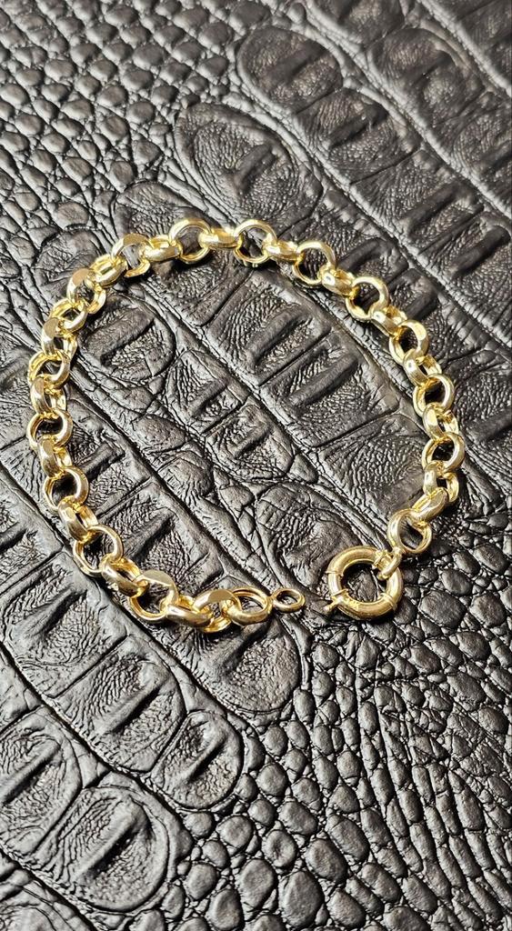 Prachtige jasseron 14k gouden armband, Sieraden, Tassen en Uiterlijk, Armbanden, Nieuw, Goud, Goud, Ophalen of Verzenden