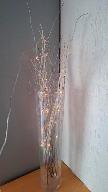 Vaas met verlichting en takken beschikbaar voor biedingen