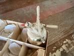 ANTIEKE KERSTBAL VOGEL OP NEST ZILVER, Diversen, Kerst, Ophalen of Verzenden, Gebruikt