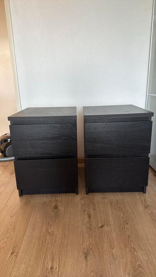 2x IKEA Malm ladekastje nachtkastje, Huis en Inrichting, Slaapkamer | Nachtkastjes, Zo goed als nieuw, 55 tot 70 cm, Minder dan 45 cm