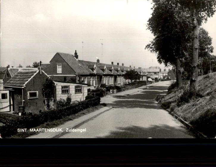 Sint Maartensdijk Zuidsingel, Verzamelen, Ansichtkaarten | Nederland, Ongelopen, Zeeland, 1940 tot 1960, Ophalen of Verzenden
