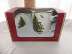Spode Christmas Tree 2 x Beker en Onderzetter, Nieuw, Ophalen of Verzenden, Overige stijlen, Kop(pen) en/of Schotel(s)