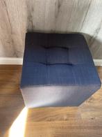 Zwarte poef, Ophalen of Verzenden, Zo goed als nieuw, Rond, Minder dan 50 cm