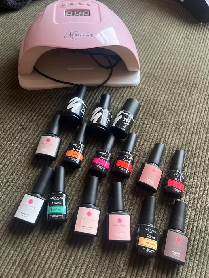 Gellak set met UV lamp en naggellak, Sieraden, Tassen en Uiterlijk, Uiterlijk | Cosmetica en Make-up, Zo goed als nieuw, Make-up