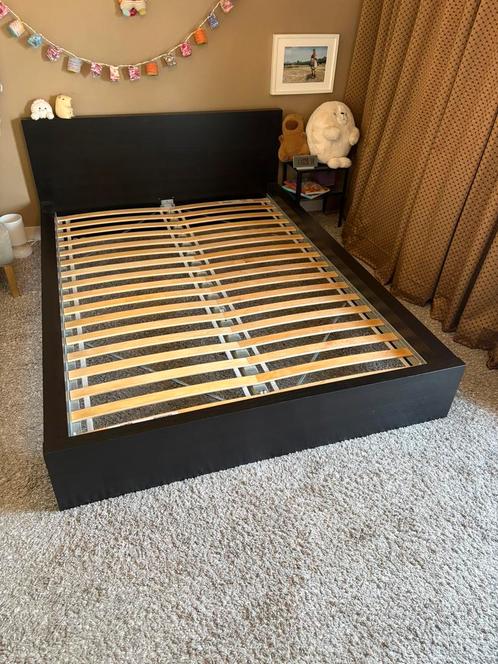 MALM bedonderstel, IKEA 140x200cm, Huis en Inrichting, Slaapkamer | Bedden, Zo goed als nieuw, Twijfelaar, 140 cm, 200 cm, Hout