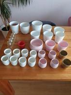 Bloempotten, stekpotten, wit, roze, goud, glas, Gebruikt, Rond, Binnen, Ophalen of Verzenden