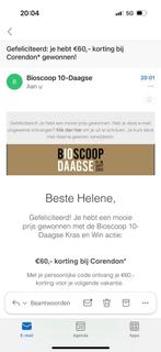 Kortingsbon cadeaubon Corendon 60 euro, Tickets en Kaartjes, Kortingen en Cadeaubonnen, Drie personen of meer, Kortingsbon