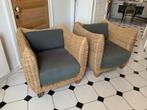 Rotan fauteuils, twee stuks, Huis en Inrichting, Ophalen, Gebruikt, 75 tot 100 cm, Riet of Rotan