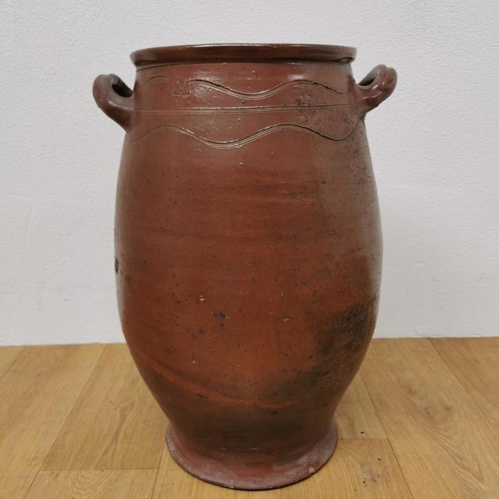 Grote Aardewerk Antiek Keulse pot, plantenbak, bloempot 006, Tuin en Terras, Bloempotten, Gebruikt, Aardewerk, Binnen, Balkon