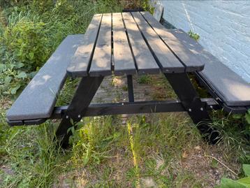 2x picknick tafel zwart 180x70 met kussens beschikbaar voor biedingen