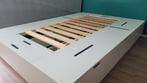 NORDLI bedframe met opberglades (wit) 140x200cm, Gebruikt, Tweepersoons, Bedbodem, 200 cm
