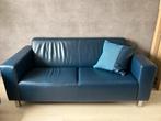 Bankset blauw Montel(Custom) stof leer 2,5+3 zits+fauteuil, Huis en Inrichting, Banken | Bankstellen, Ophalen, Gebruikt, 150 tot 200 cm
