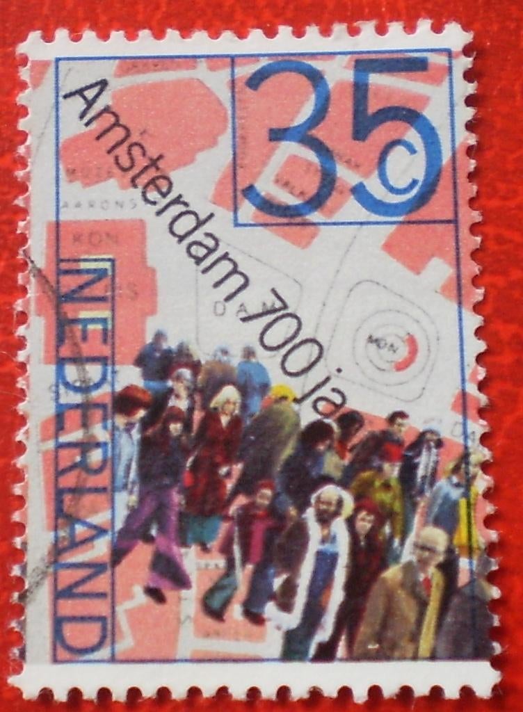 Nederland - 700 Jaar Amsterdam - 35c, Postzegels en Munten, Verzenden, Na 1940, Gestempeld