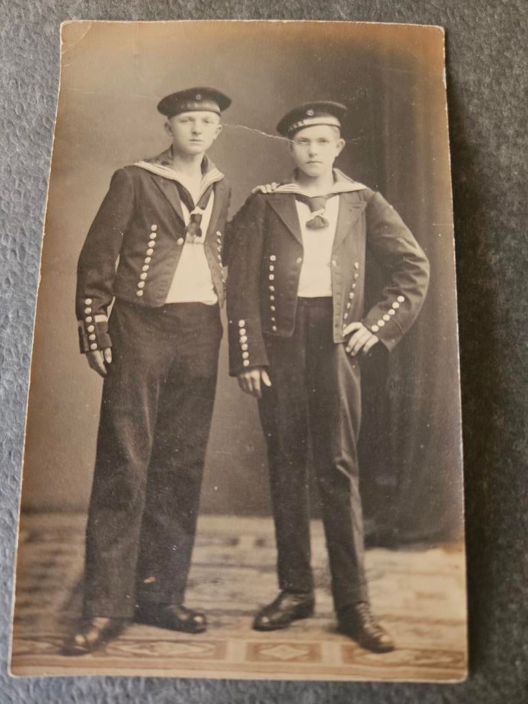 Wo1 foto van twee Duitse matrozen, Verzamelen, Militaria | Algemeen, Ophalen of Verzenden, Landmacht, Duitsland, Foto of Poster