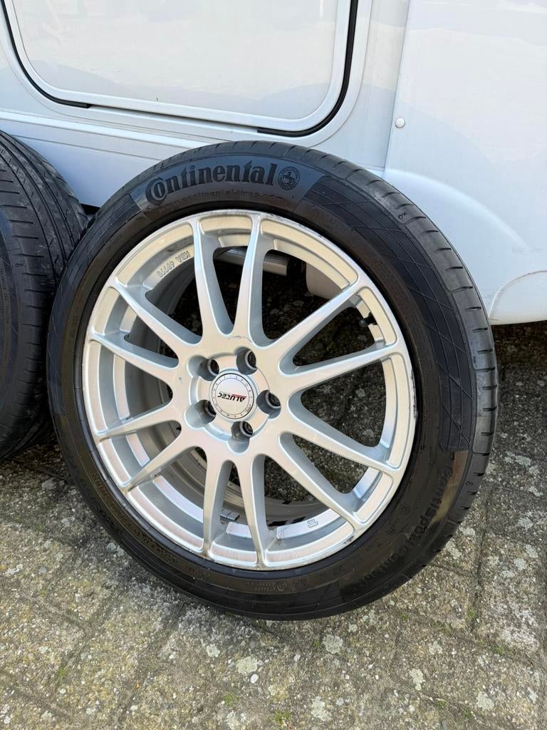 Alutec monstr 17 inch 5x100 sport velgen continental banden, Auto-onderdelen, Banden en Velgen, Ophalen, Gebruikt, Velg(en), VL Custom Scooters