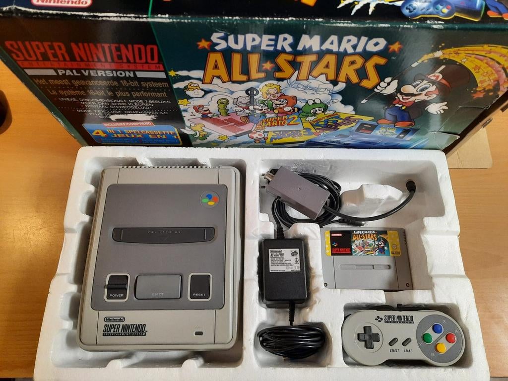 Super Nintendo SNES All-Stars PAL Compleet in doos, Ophalen, Gebruikt