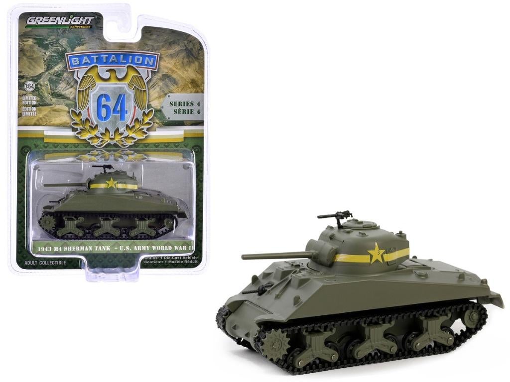 1943 M4 Sherman Tank van Greenlight 1/64 U.S. Army World War, Ophalen of Verzenden, Nieuw, Overige typen
