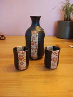 Japans Sake Set - Fles en 2 Kopjes, Gebruikt, Keramiek, Ophalen of Verzenden, Overige stijlen