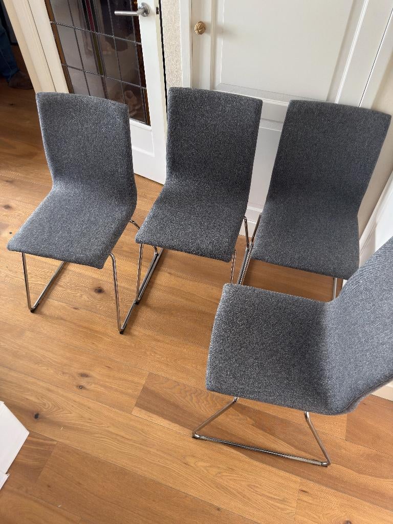 IKEA VOLFGANG eetkamerstoel grijs (4x), Huis en Inrichting, Stoelen, Ophalen, Gebruikt, Grijs, Stof