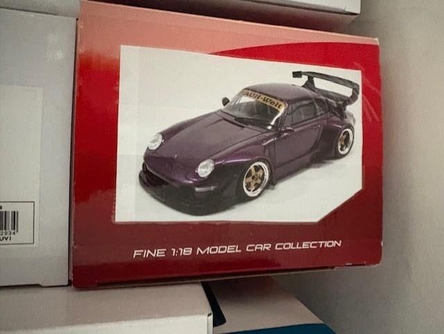 1/18 Porsche RWB 911 993 Paars GT Spirit, Ophalen of Verzenden, Nieuw, Auto, Overige merken