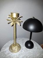 metalen gouden palmboom kandelaar 32cm hoog, Ophalen of Verzenden, Zo goed als nieuw, Minder dan 50 cm