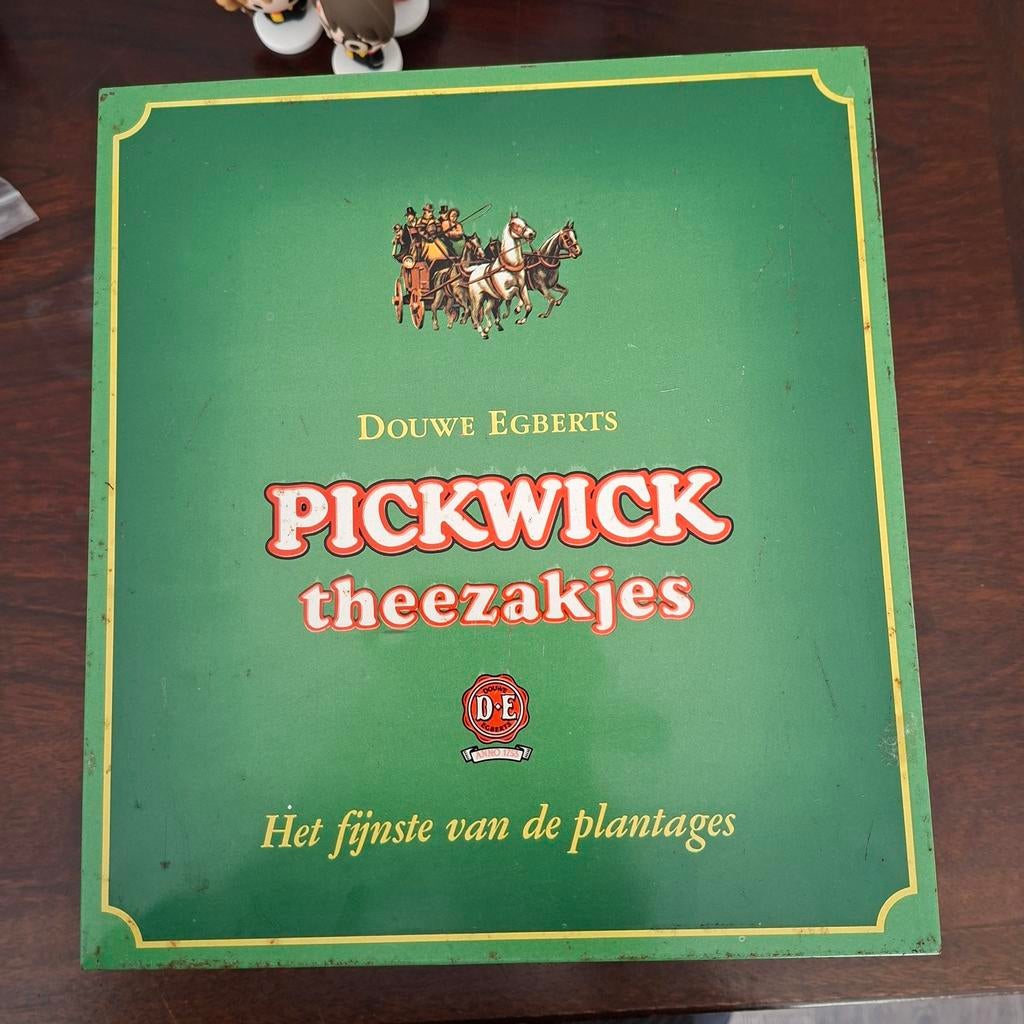 Vintage Pickwick theeblik Douwe Egberts, Ophalen of Verzenden, Opbergdoos