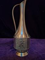 Vintage Noorse Tinnen Vaas met Vikingmotief, Antiek en Kunst, Ophalen of Verzenden