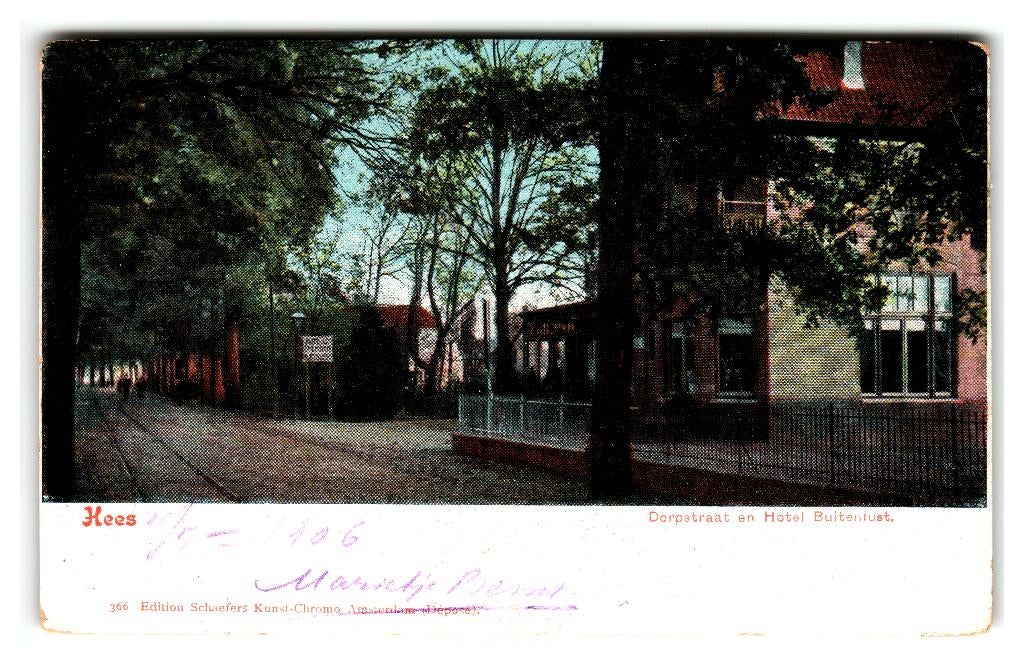 Hees, (bij Nijmegen) Dorpstraat en Hotel Buitenlust, Verzenden, Voor 1920, Gelopen, Gelderland