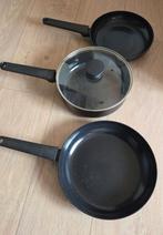 Brabantia koekenpan 24 en 28cm hapjespan 24cm met deksel, Ophalen, Zo goed als nieuw, Rvs, Koekenpan of Braadpan