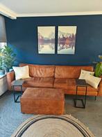 4 persoonsbank cognac kleur, Huis en Inrichting, Ophalen of Verzenden, Zo goed als nieuw