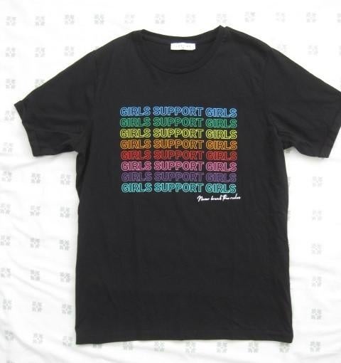 Loavies zwart t-shirt, regenboog, 'Girls support Girls' , S, Zwart, Ophalen of Verzenden, Korte mouw, Maat 36 (S)