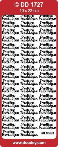 Doodey DD 1727 Prettige Feestdagen 50 x zilver stickervel, Ophalen of Verzenden, Nieuw, Sticker