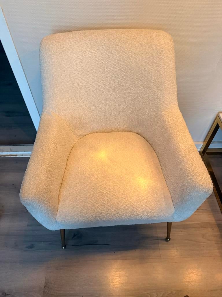 Teddy fauteuil - Crème/Wit, Huis en Inrichting, Fauteuils, Ophalen, Gebruikt, Minder dan 75 cm, Stof