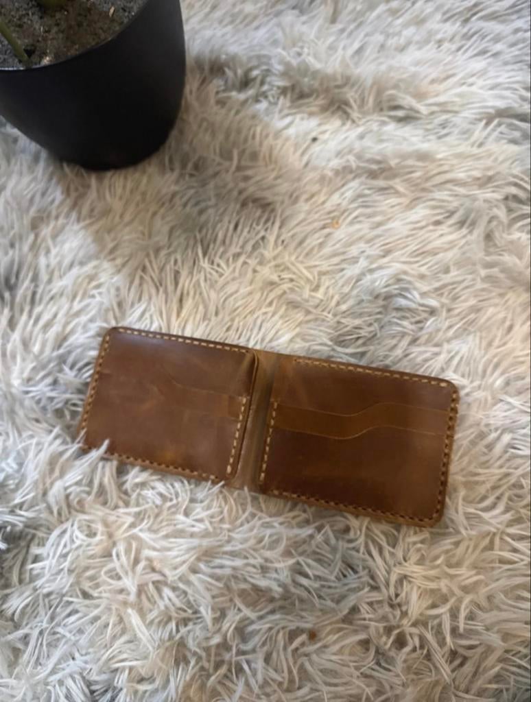 Bruine leren portemonnee met gratis sleutelhanger, Overige merken, Bruin, Verzenden, Nieuw