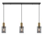 Karwei Hanglamp Nordin - 3-lichts met smoke glas, Ophalen, Modern, Industrieel, Zo goed als nieuw, Glas