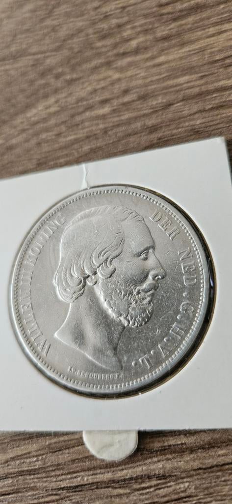 Zilveren rijksdaalder 1871 Willem lll leuke munt, Postzegels en Munten, Munten | Nederland, Koning Willem III, Zilver, Ophalen of Verzenden