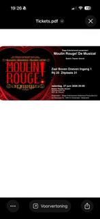 2 tickets voor Moulin Rouge de musical zaterdag 27 juni, Twee personen, Overige soorten, Overige typen