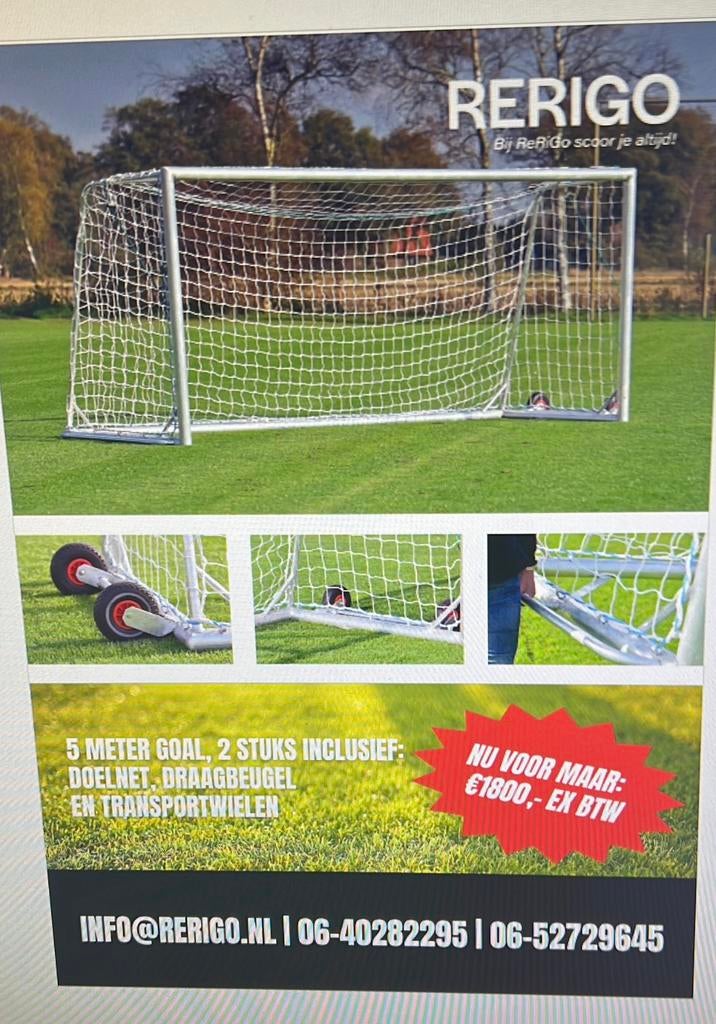 Voetbal goal verplaatsbare aluminium voetbal netten doel, Ophalen of Verzenden