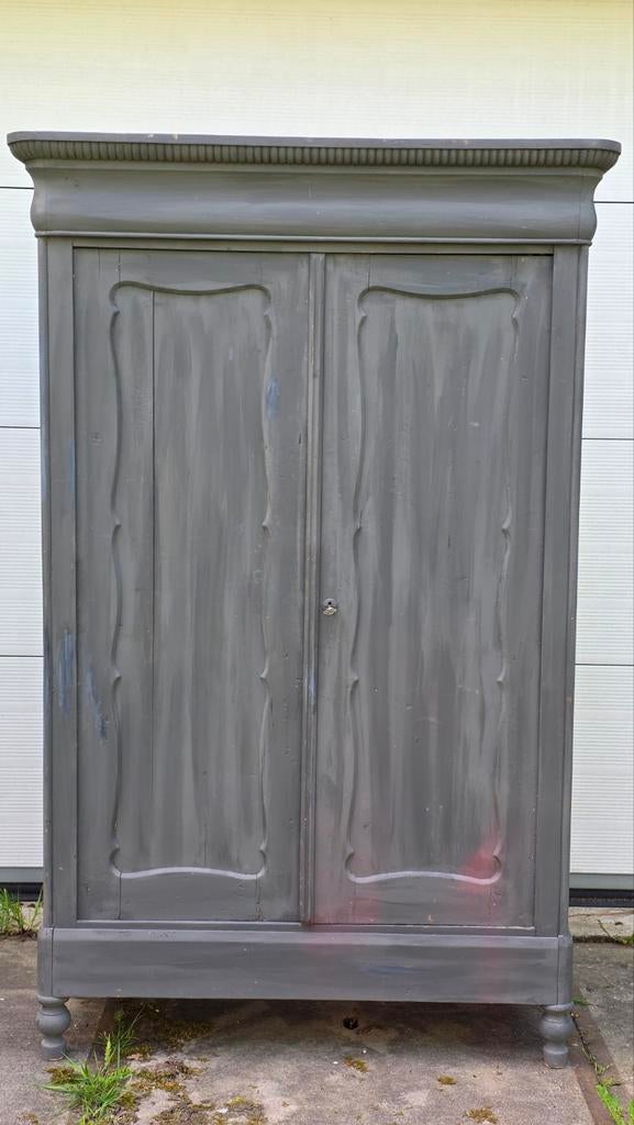 Antieke brocante grenen biedermeier kast., Ophalen of Verzenden