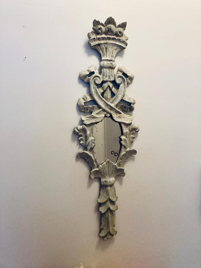 Antieke Franse Spiegel - 19e Eeuw, Rijk Geornamenteer, Ophalen, Overige vormen, Minder dan 50 cm, Minder dan 100 cm