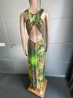 K64 Aparte lange jurk mt 36/38=S/M maxi groen/geel/wit/beige, Conos, Ophalen of Verzenden, Zo goed als nieuw, Maat 36 (S)