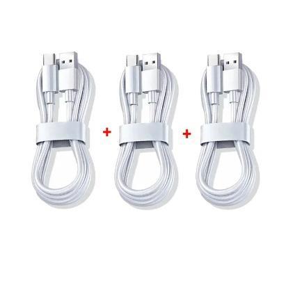 3 Stuks USB-C Oplaad Kabel Voor Android Lang 1,00 meter Wit, Telecommunicatie, Mobiele telefoons | Toebehoren en Onderdelen, Nieuw