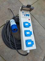 Camping CEE stekkerblok met  20 m verlengkabel, Caravans en Kamperen, Kampeeraccessoires, Ophalen, Zo goed als nieuw