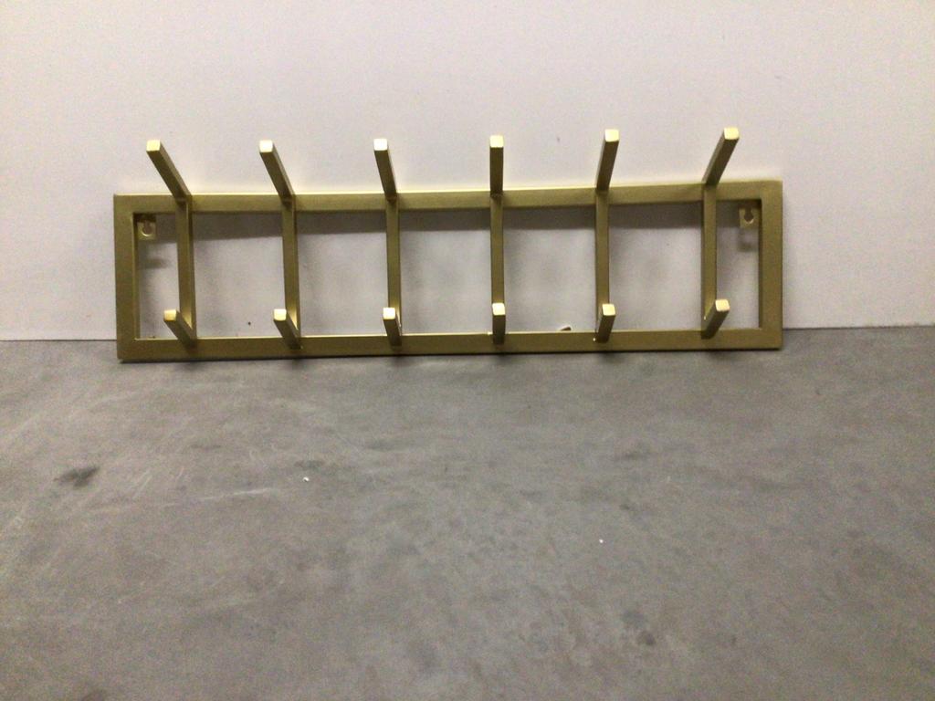 Gouden wandkapstok met 12 haken, Huis en Inrichting, Woonaccessoires | Kapstokken, Zo goed als nieuw, Minder dan 100 cm, Metaal