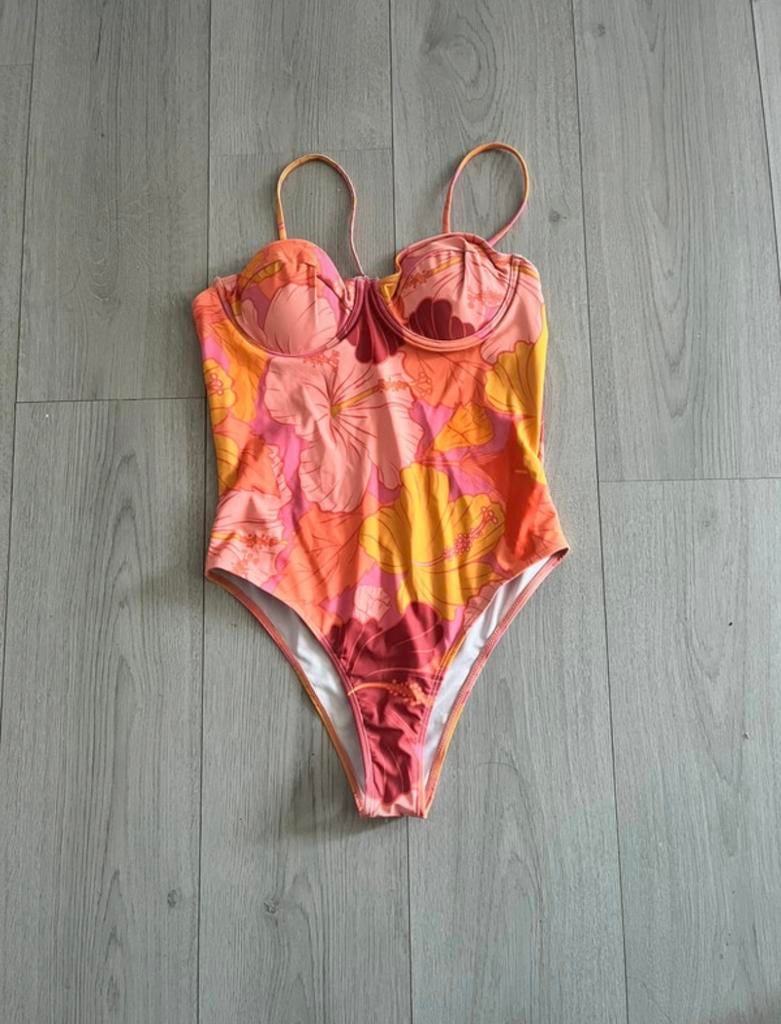 Shein badpak maat M, Kleding | Dames, Badmode en Zwemkleding, Verzenden, Zo goed als nieuw, Oranje, Badpak