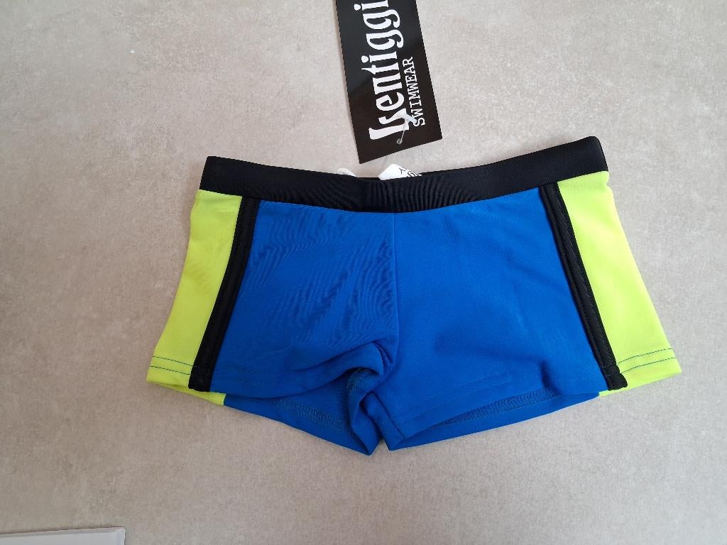 Nieuw! zwembroek blauw + geel Lentiggini maat 128, Kinderen en Baby's, Kinderkleding | Maat 128, Lentiggini, Ophalen of Verzenden